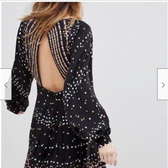 Free People Coryn Print Dress, backless sz 2 - Picture 4 of 10